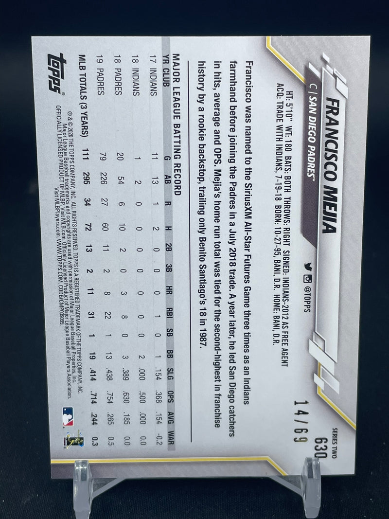 2020 TOPPS SERIES TWO - BLACK - F. MEJIA - #630 - #'D/69