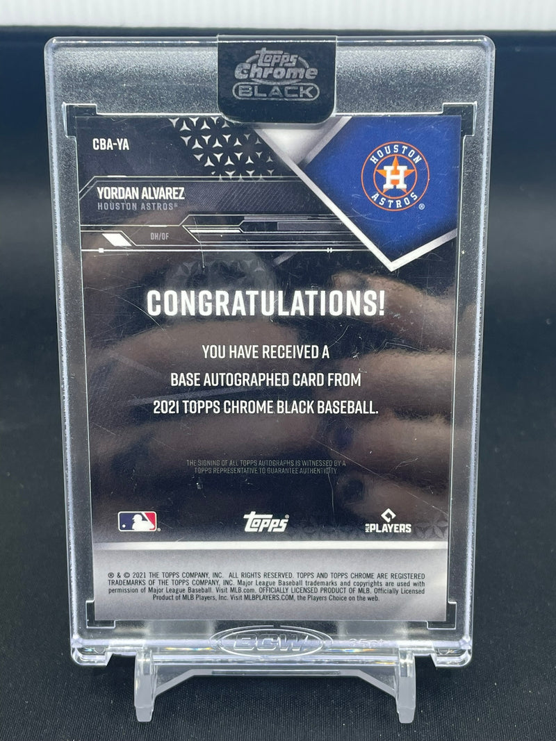 2021 TOPPS CHROME BLACK - Y. ALVAREZ - #CBA-YA - #'D/150 - AUTOGRAPH