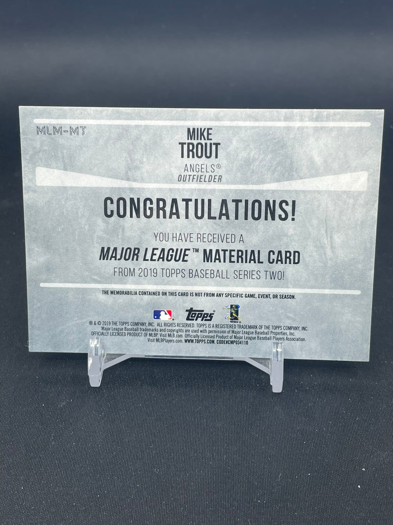 2019 TOPPS SERIES TWO - MATERIAL CARD - M. TROUT - #MLM-MT - #'D/150 - RELIC