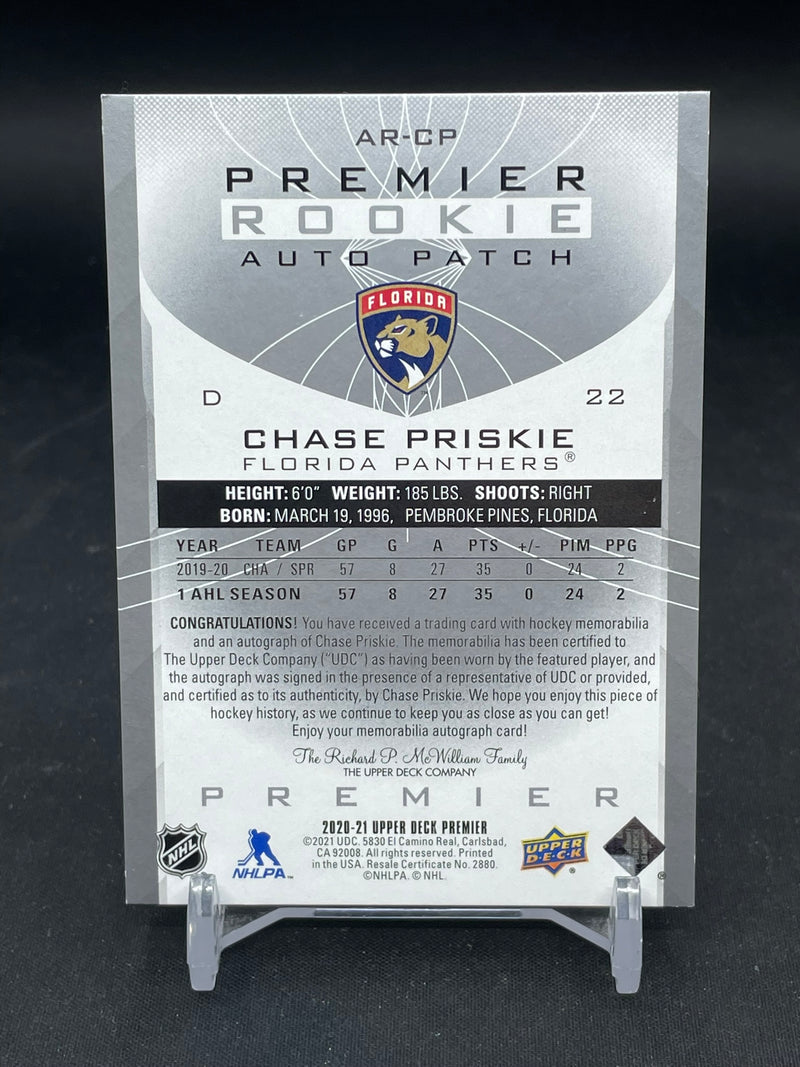 2020 UPPER DECK PREMIER - ROOKIE AUTO PATCH - C. PRISKIE - #AR-CP - #'D/249 - RELIC - AUTOGRAPH - RC