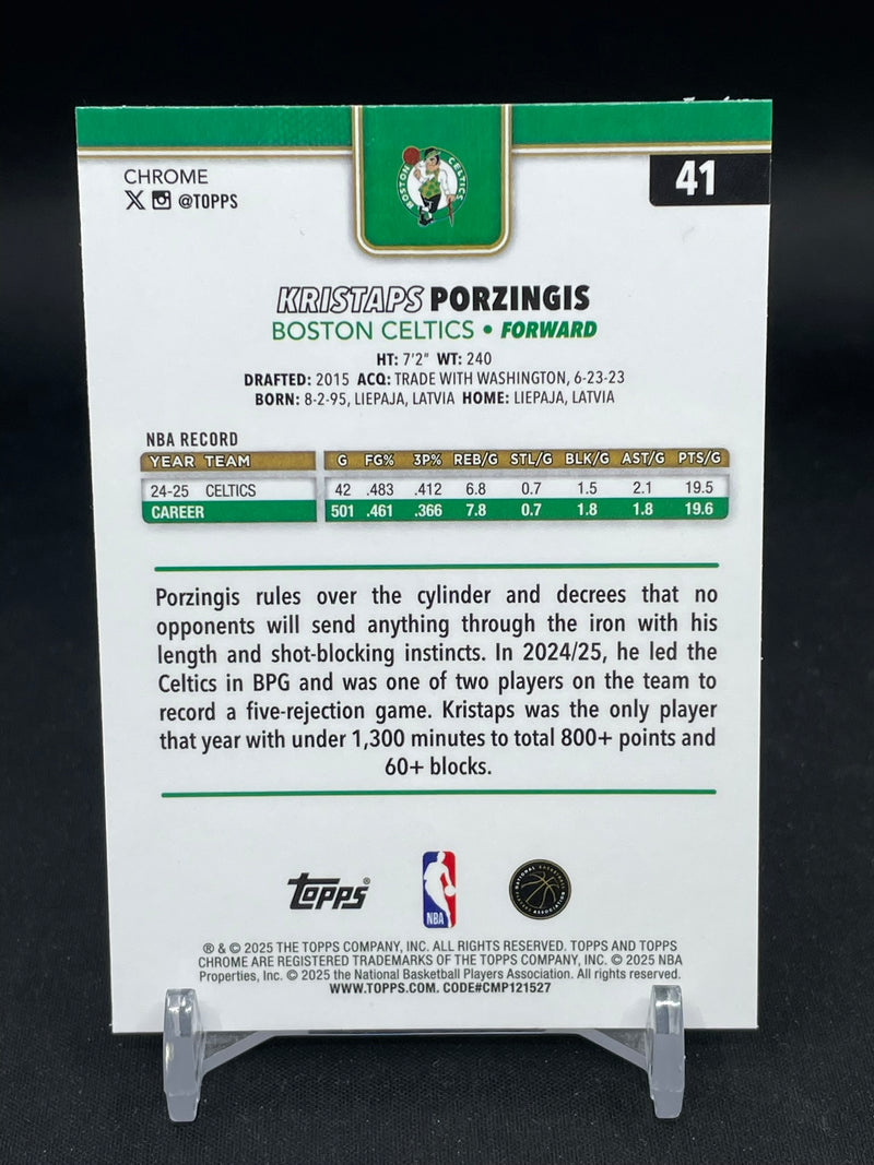 2025 TOPPS CHROME BASKETBALL - PRISM REFRACTOR - K. PORZINGAS -