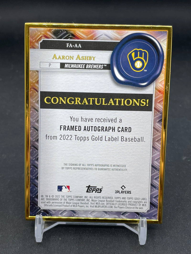 2022 TOPPS GOLD LABEL - FRAMED AUTOGRAPH - A. ASHBY -