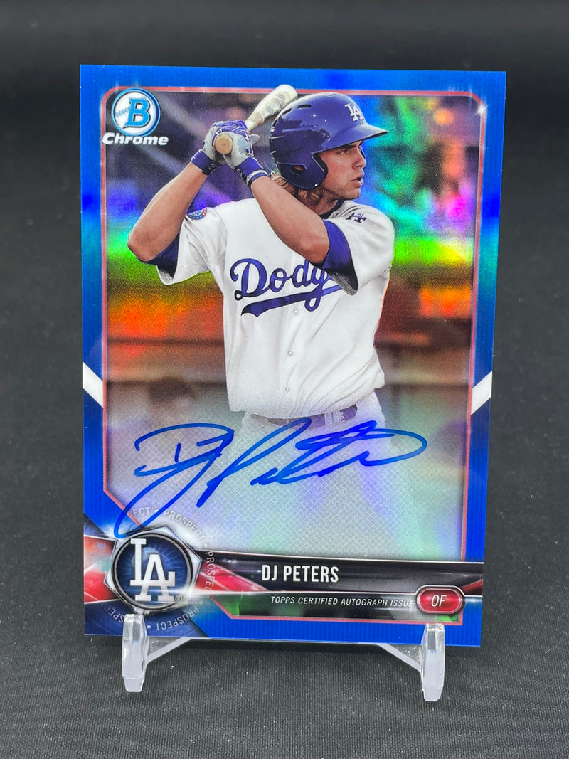2018 TOPPS BOWMAN CHROME - BLUE REFRACTOR - D. PETERS - #CPA-DP - #'D/150 - AUTOGRAPH