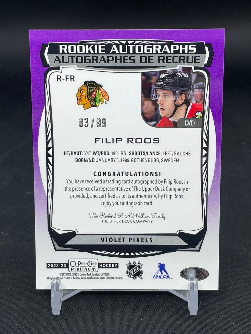 2022 UPPER DECK O-PEE-CHEE PLATINUM - VIOLET PIXELS - ROOKIE AUTOGRAPHS - F. ROOS - #R-FR - #'D/99 - AUTOGRAPH - RC