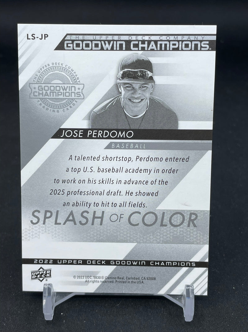 2022 UPPER DECK GOODWIN CHAMPIONS - SPLASH OF COLOR LENTICULAR - J. PERDOMO -