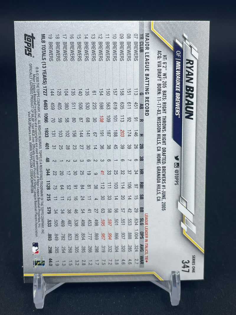 2020 TOPPS SERIES ONE - FOIL - R. BRAUN -