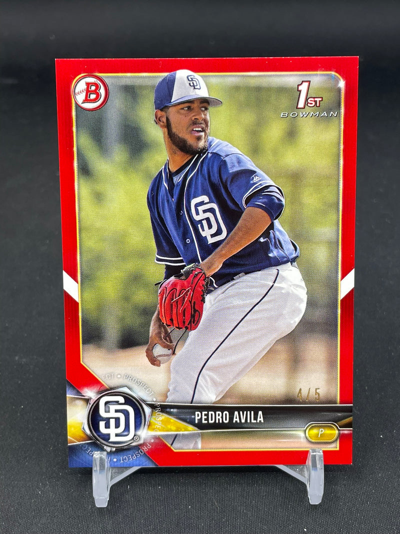 2018 TOPPS BOWMAN - RED - 1ST BOWMAN - P. AVILA - #BP40 - #'D/5