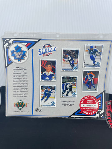 1990 UPPER DECK LIMITED EDITION COMMEMORATIVE SERIES - TORONTO MAPLE LEAFS SHEET - #'D/20,000