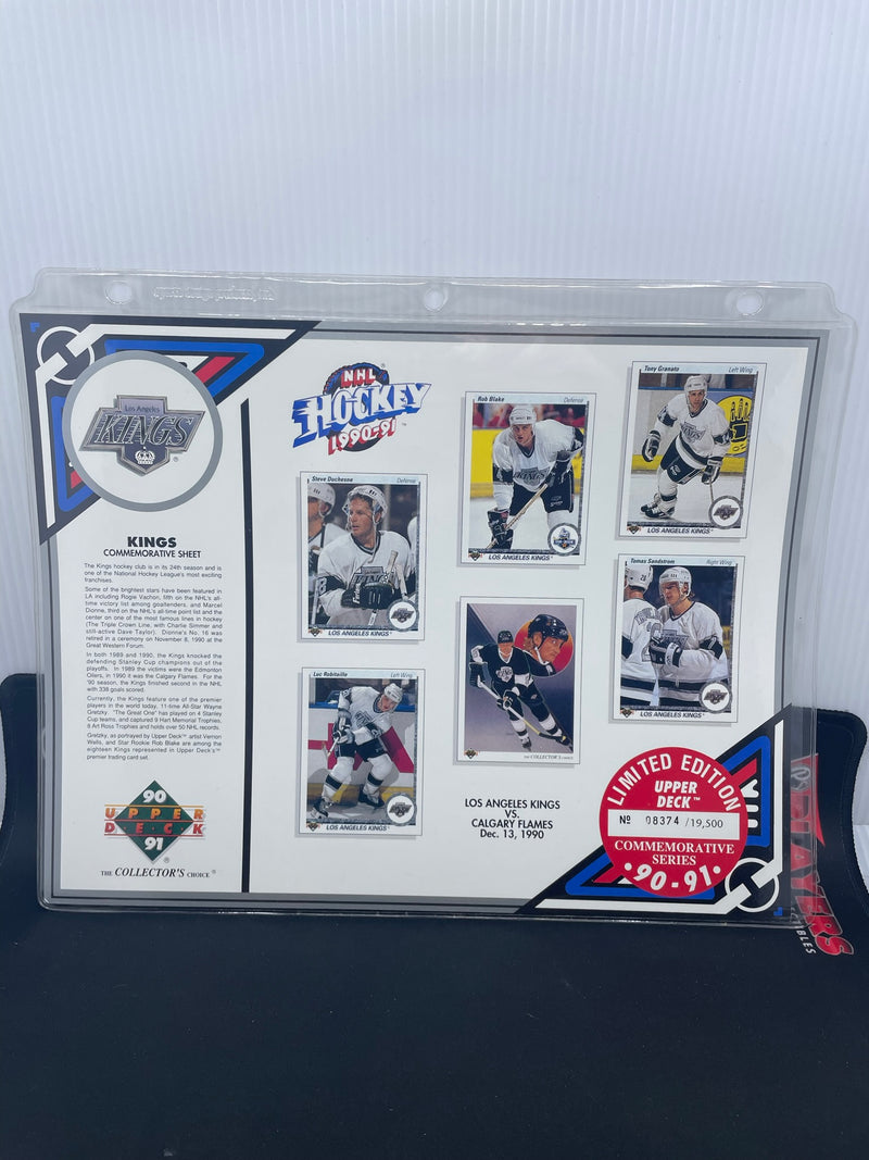 1990 UPPER DECK LIMITED EDITION COMMEMORATIVE SERIES - LOS ANGELES KINGS SHEET -