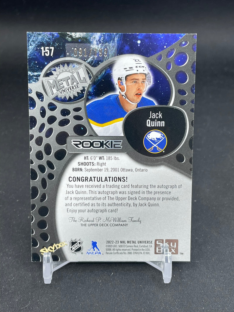 2022 UPPER DECK METAL UNIVERSE SKYBOX - SILVER - ROOKIE - J. QUINN - #157 - #'D/199 - AUTOGRAPH - RC