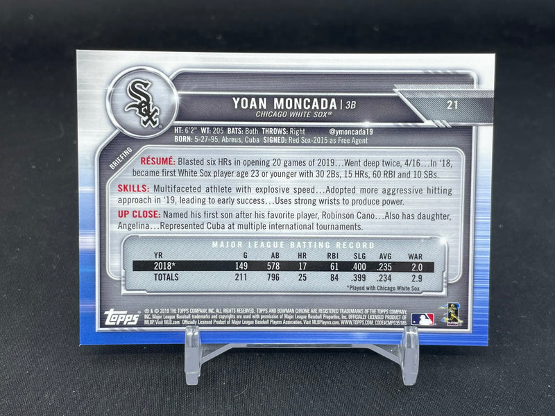 2019 TOPPS BOWMAN CHROME - RED REFRACTOR - Y. MONCADA - #21 - #'D/5