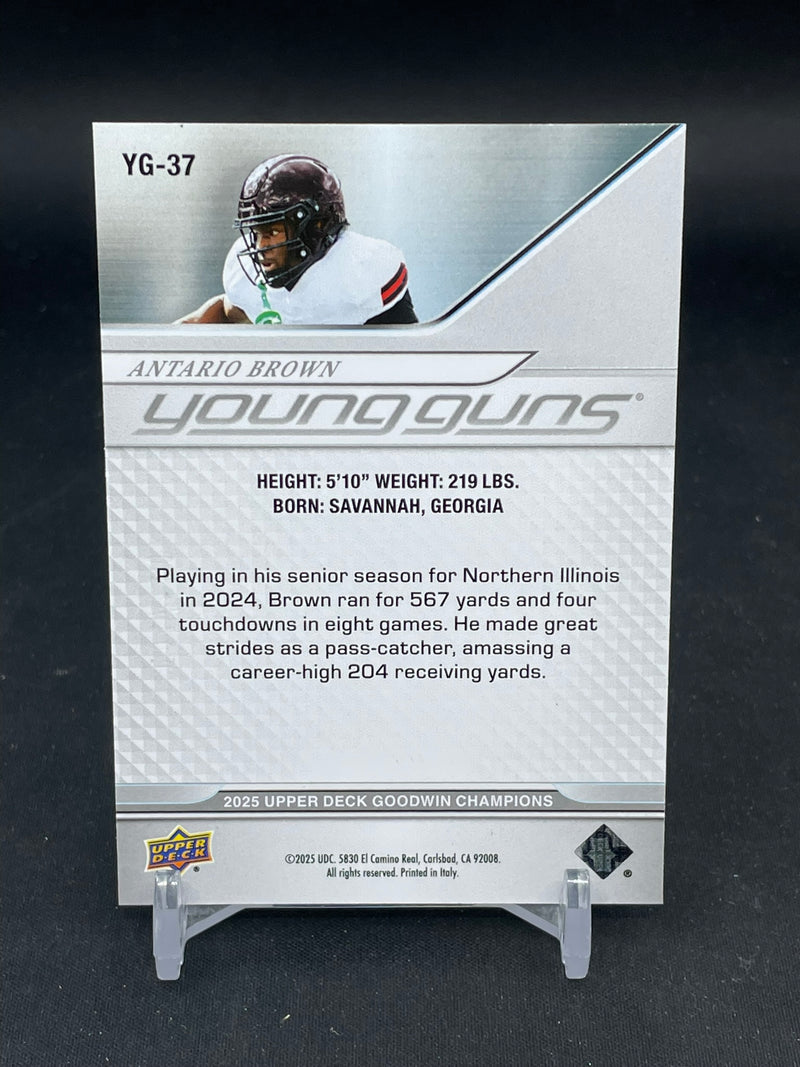 2025 UPPER DECK GOODWIN CHAMPIONS - UD EXCLUSIVES - YOUNG GUNS - A. BROWN - #YG-37 - #'D/100 - RC