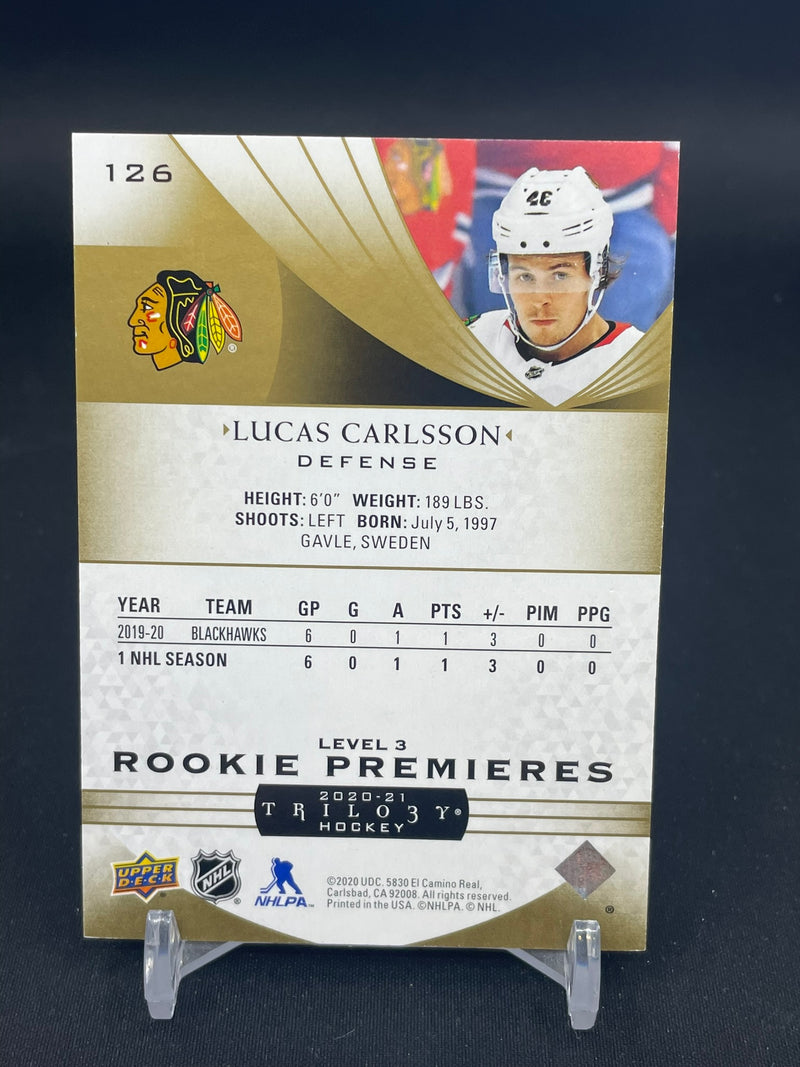 2020 UPPER DECK TRILOGY - LEVEL 3 ROOKIE PREMIERES - L. CARLSSON - #126 - #'D/299 - RC