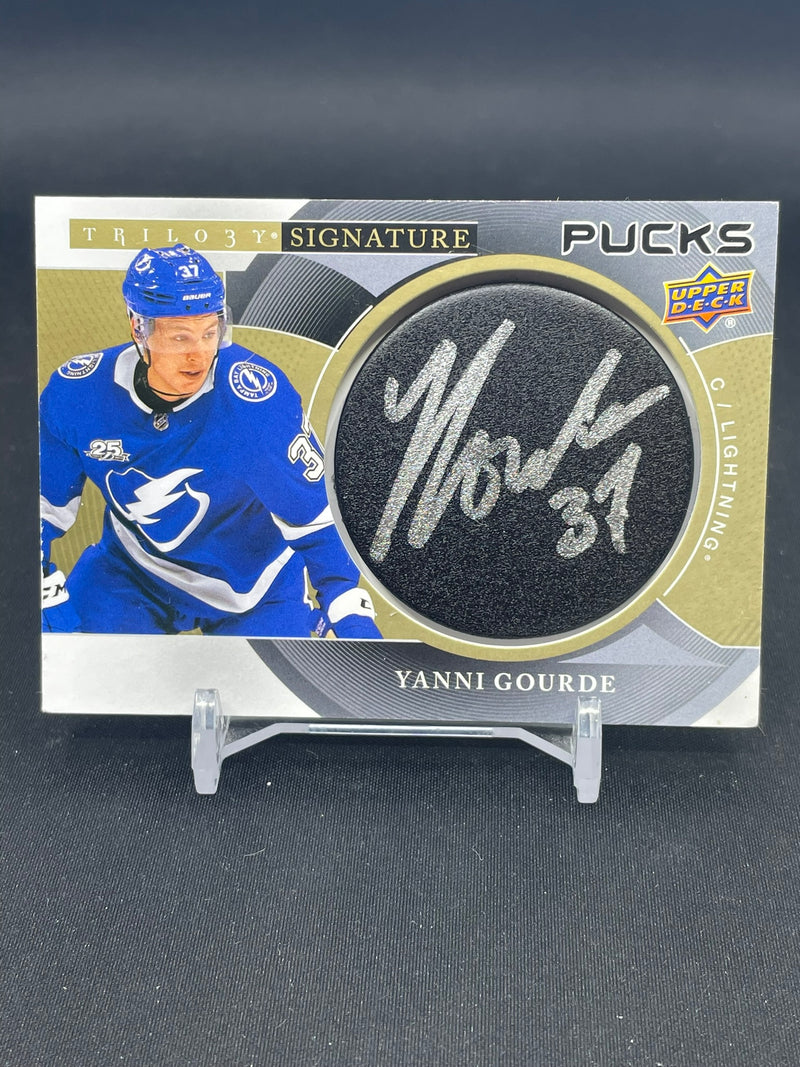 2018 UPPER DECK TRILOGY - SIGNATURE PUCKS - Y. GOURDE -