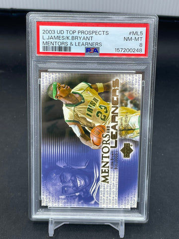 2003 UPPER DECK TOP PROSPECTS - MENTORS & LEARNERS - L. JAMES / K. BRYANT - #ML5 - PSA 8