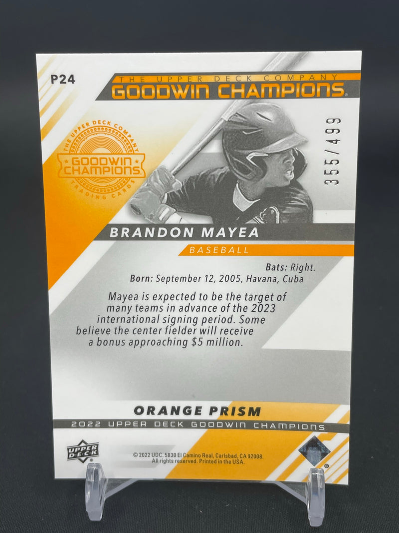2022 UPPER DECK GOODWIN CHAMPIONS - ORANGE PRISM - B. MAYEA - #P24 - #'D/499
