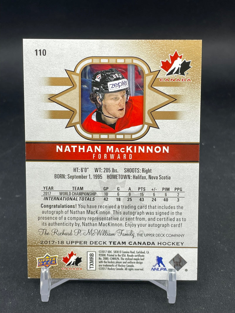 2017 UPPER DECK TEAM CANADA - UD SIGNATURES - N. MACKINNON -