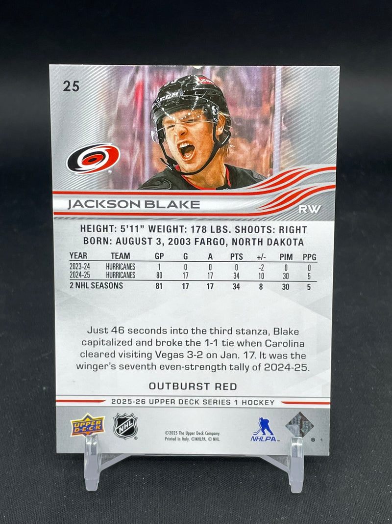 2025 UPPER DECK SERIES ONE - OUTBURST RED - J. BLAKE - #25 - #'D/25