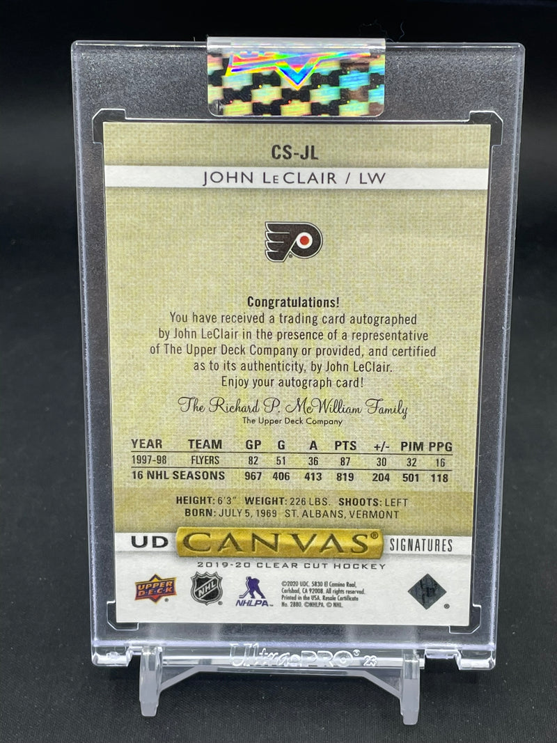 2019 UPPER DECK CLEAR CUT - UD CANVAS SIGNATURES - J. LECLAIR - #CS-JL - #'D/25 - AUTOGRAPH