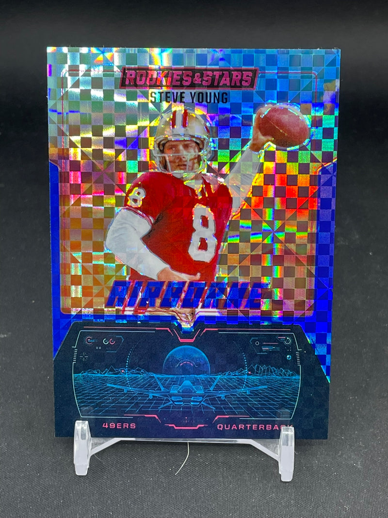 2025 PANINI ROOKIES & STARS - BLUE PLAID PRIZM - AIRBORNE - S. YOUNG -