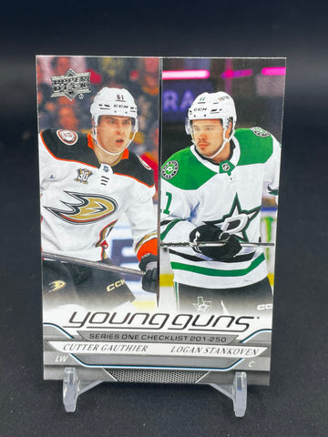 2024 UPPER DECK SERIES ONE - YOUNG GUNS CHECKLIST - C. GAUTHIER . L. STANKOVEN - #250 - RC