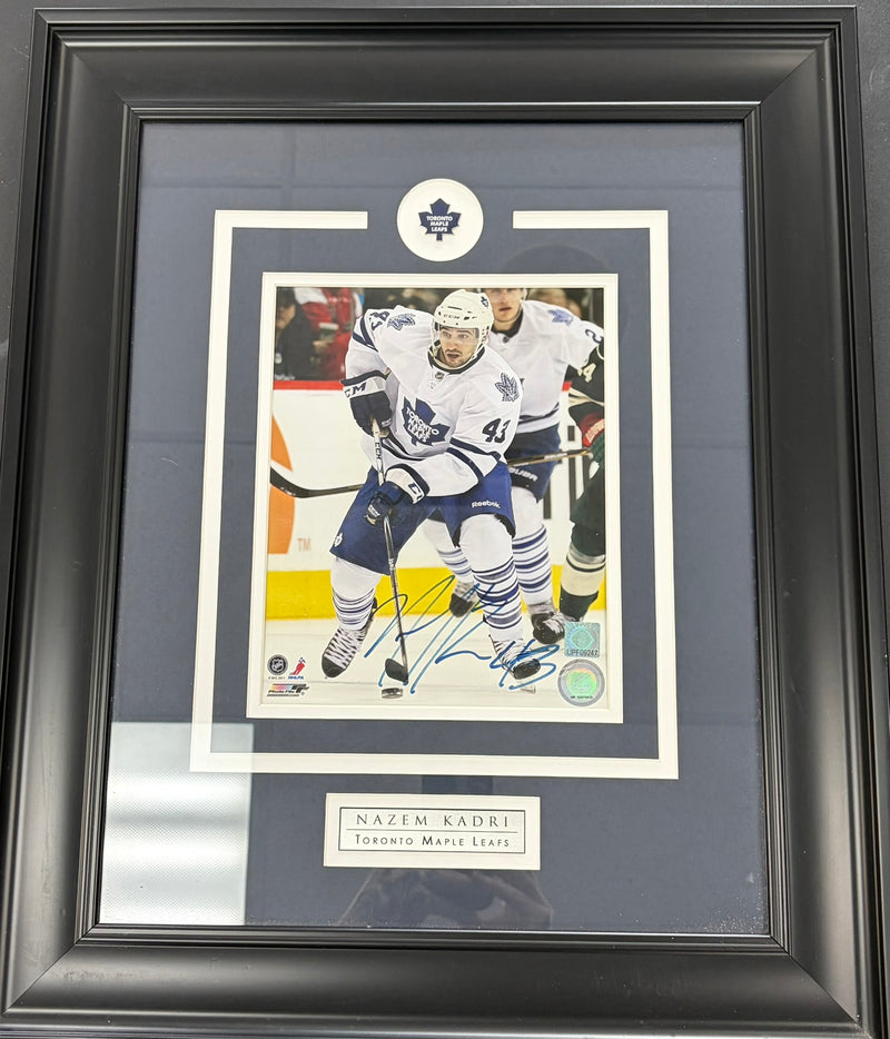 TORONTO MAPLE LEAFS NAZEM KADRI AUTOGRAPHED FRAMED PHOTO (SHIPPING NOT AVAILABLE)