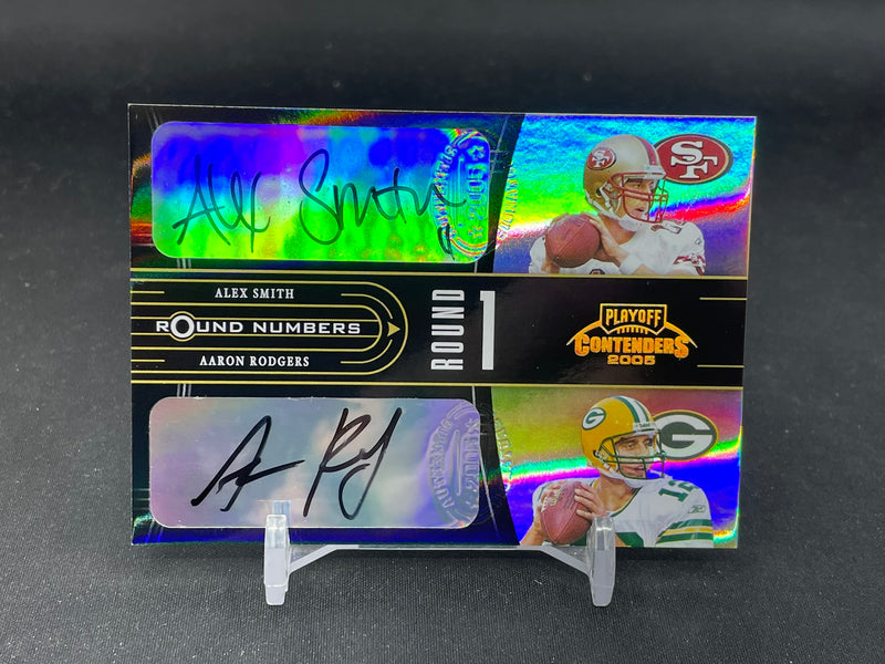 2005 DONRUSS PLAYOFF CONTENDERS - ROUND NUMBERS - A. SMITH / A. RODGERS / C. BENSON / M. CLAYTON - #RN-11 - #'D/25 - QUAD AUTOGRAPH
