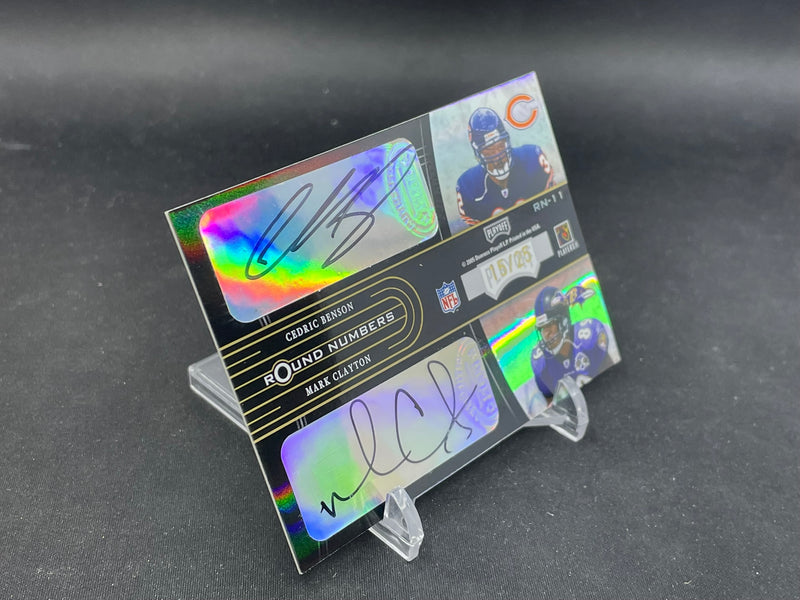 2005 DONRUSS PLAYOFF CONTENDERS - ROUND NUMBERS - A. SMITH / A. RODGERS / C. BENSON / M. CLAYTON - #RN-11 - #'D/25 - QUAD AUTOGRAPH