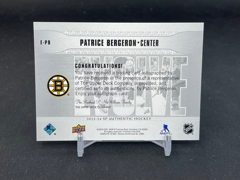 2023 UPPER DECK SP AUTHENTIC - EVOLVE - P. BERGERON -