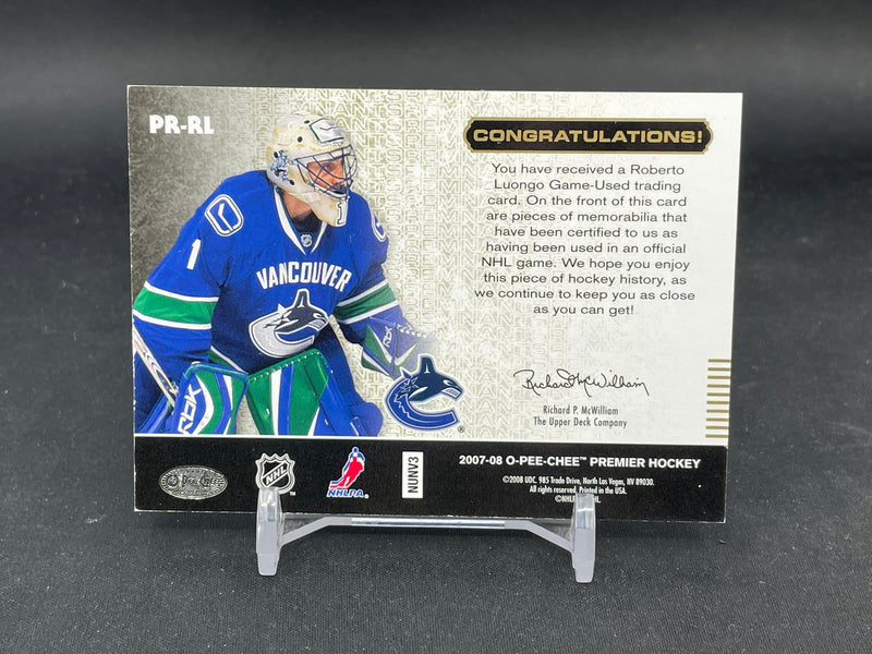 2007 UPPER DECK O-PEE-CHEE PREMIER - REMNANTS - R. LUONGO - #PR-RL - #'D/20 - RELIC