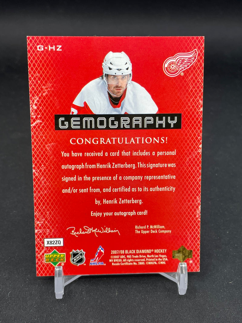 2007 UPPER DECK BLACK DIAMOND - GEMOGRAPHY - H. ZETTERBERG - AUTOGRAPH