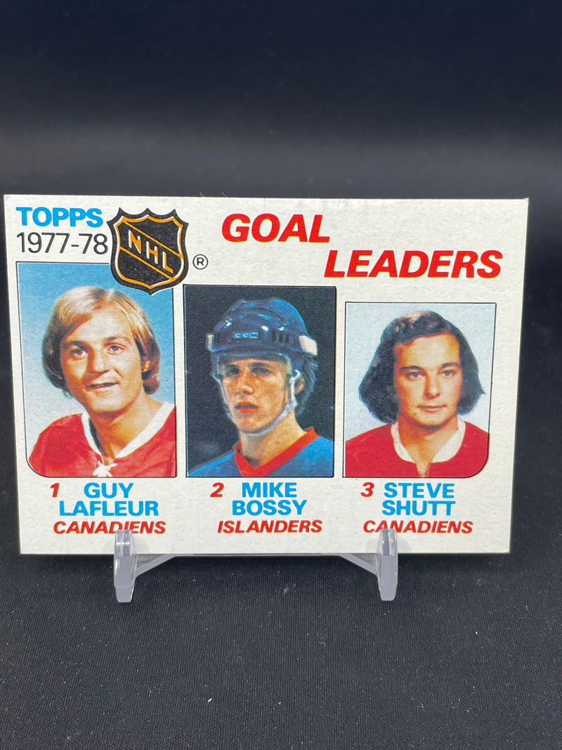 1978 TOPPS - GOAL LEADERS - G. LAFLEUR / M. BOSSY / S. SHUTT -