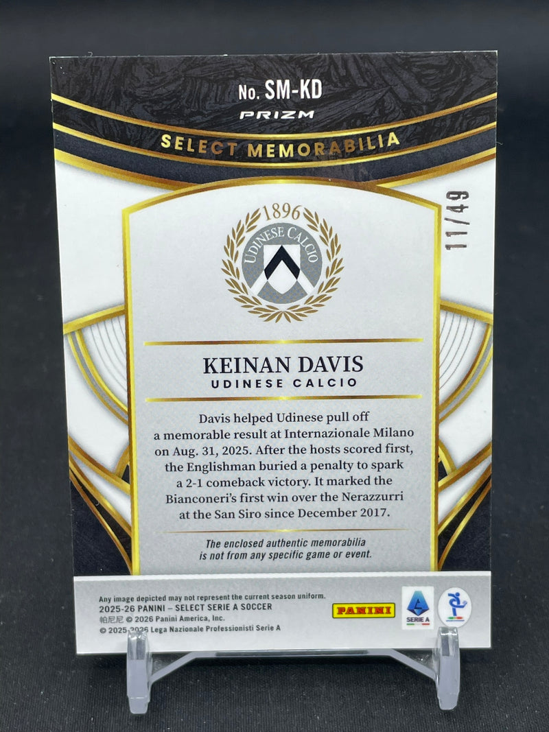 2025 PANINI SELECT SERIE A - ORANGE PRIZM - SELECT MEMORABILIA - K. DAVIS - #SM-KD - #'D/49 - RELIC