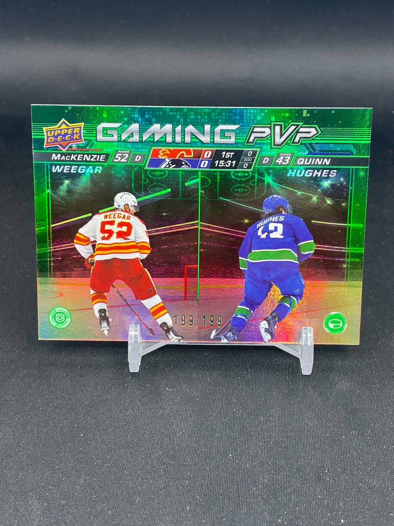 2024 UPPER DECK SERIES ONE - GREEN - GAMING PVP - M. WEEGAR / Q. HUGHES - #GPVP-18 - #'D/199