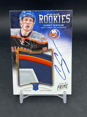 2012 PANINI PRIME - PRIME ROOKIES - C. CIZIKAS - #134 - #'D/5 - RELIC - AUTOGRAPH - RC