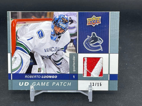 2009 UPPER DECK SERIES ONE - UD GAME PATCH - R. LUONGO - #GJ-RL - #'D/15 - RELIC