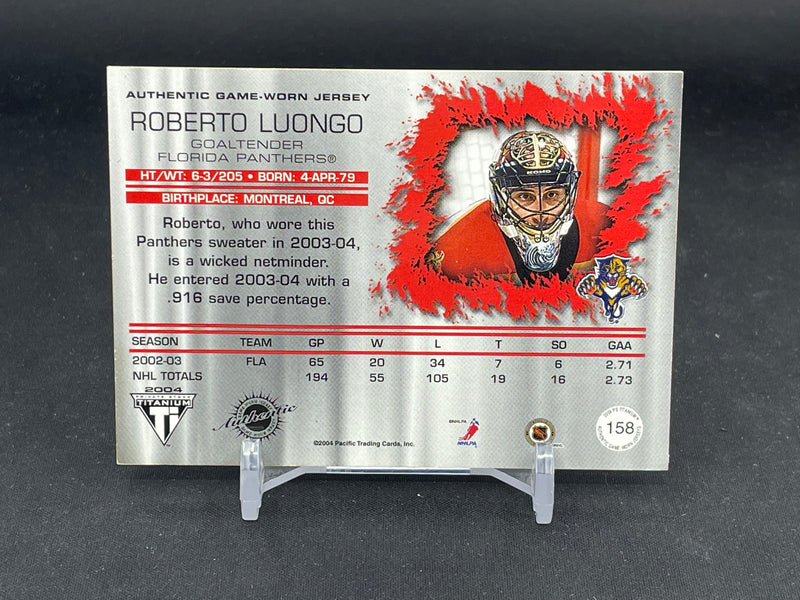 2004 PACIFIC TITANIUM - AUTHENTIC JERSEY - R. LUONGO - #158 - #'D/155 - RELIC
