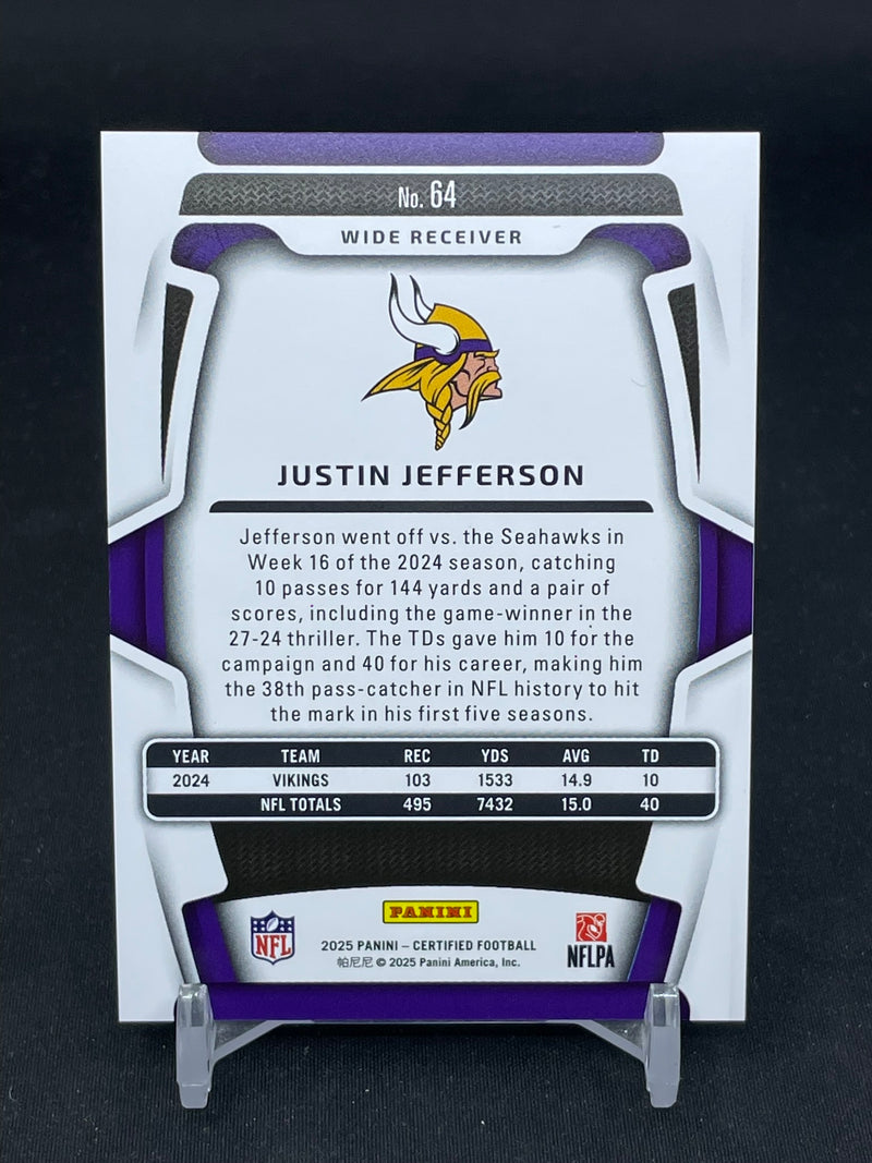 2025 PANINI CERTIFIED - RED - J. JEFFERSON - #64 - #'D/99