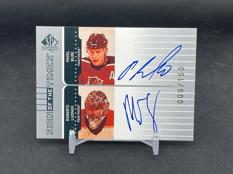 2001 UPPER DECK SP AUTHENTIC - SIGN OF THE TIMES - R. LUONGO / P. BURE - #BL - #'D/150 - DUAL AUTOGRAPH