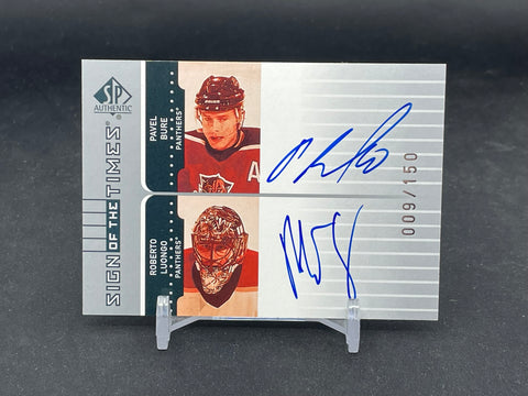 2001 UPPER DECK SP AUTHENTIC - SIGN OF THE TIMES - R. LUONGO / P. BURE - #BL - #'D/150 - DUAL AUTOGRAPH