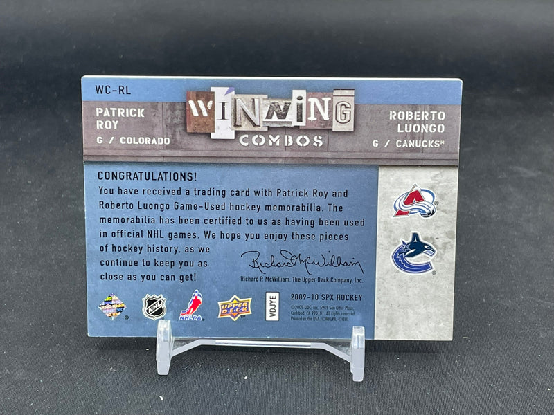 2009 UPPER DECK SPX - WINNING COMBOS - P. ROY / R. LUONGO - #WC-RL - #'D/25 - DUAL RELIC