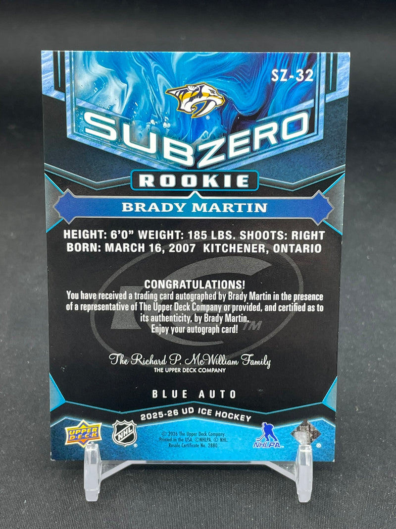 2025 UPPER DECK ICE - SUBZERO ROOKIE - B. MARTIN -