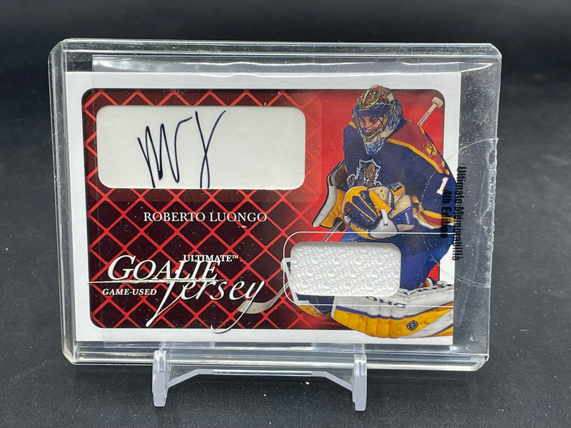 2003 IN THE GAME - ULTIMATE GOALIE JERSEY - R. LUONGO - #133 - #'D/30 - RELIC - AUTOGRAPH