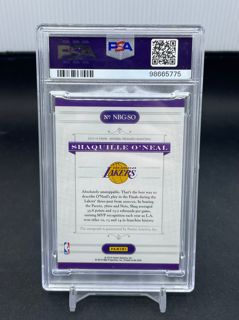 2014 PANINI NATIONAL TREASURES - NBA GREATS SIGNATURE - S. O'NEAL - #NBGSO - #'D/25 - AUTOGRAPH - PSA 10 AUTO