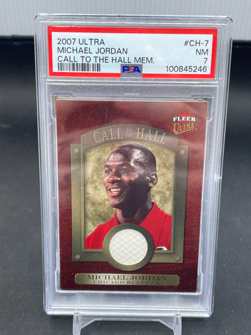 2007 FLEER ULTRA - CALL TO THE HALL - M. JORDAN - #CH-7 - RELIC - PSA 7