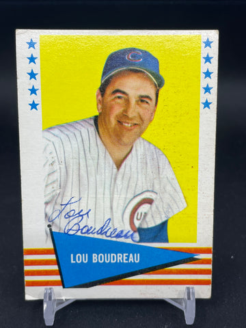 1961 FLEER - BASEBALL GREATS - L. BOUDREAU - #94 - SIGNED