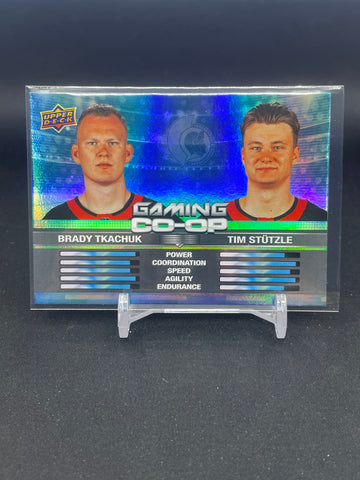 2024 UPPER DECK SERIES ONE - BLUE - GAMING CO-OP - B. TKACHUK / T. STUTZLE - #CGO-12