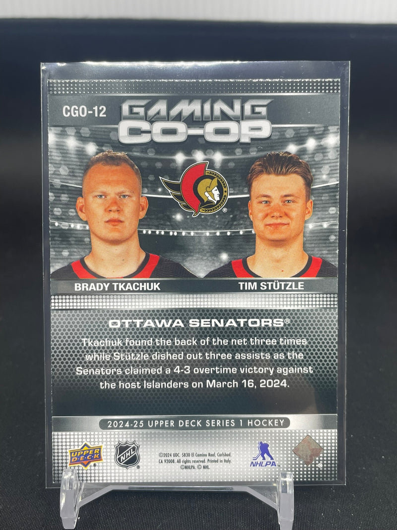 2024 UPPER DECK SERIES ONE - BLUE - GAMING CO-OP - B. TKACHUK / T. STUTZLE -
