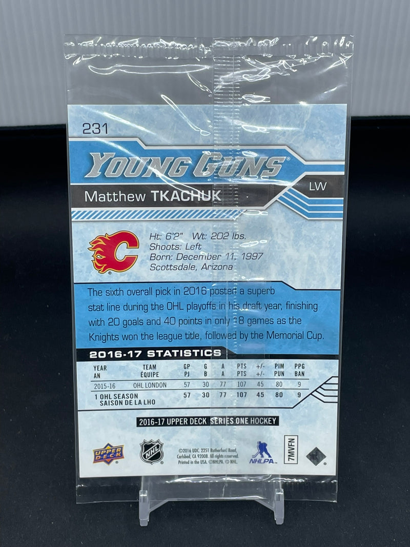2016 UPPER DECK SERIES ONE - JUMBO - YOUNG GUNS - M. TKACHUK -