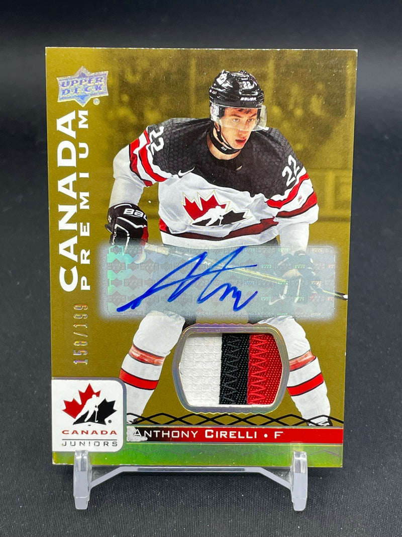 2017 UPPER DECK TEAM CANADA JUNIORS - CANADA PREMIUM - A. CIRELLI - #14 - #'D/199 - RELIC - AUTOGRAPH